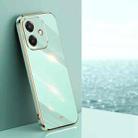 For OPPO A3 5G India XINLI Straight Edge 6D Electroplate TPU Phone Case(Mint Green) - 1