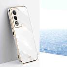 For OPPO A3 Pro India XINLI Straight Edge 6D Electroplate TPU Phone Case(White) - 1