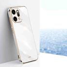 For OPPO Reno14 Pro 5G Global XINLI Straight Edge 6D Electroplate TPU Phone Case(White) - 1