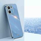 For OPPO A5X 5G Global XINLI Straight Edge 6D Electroplate TPU Phone Case(Celestial Blue) - 1