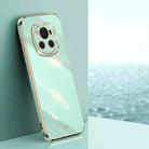 For Honor Magic6 5G XINLI Straight Edge 6D Electroplate TPU Phone Case(Mint Green) - 1