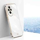 For Honor 200 XINLI Straight 6D Plating Gold Edge TPU Phone Case(White) - 1