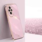 For Honor 200 XINLI Straight 6D Plating Gold Edge TPU Phone Case(Cherry Purple) - 1