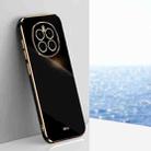 For Honor Magic7 XINLI Straight 6D Plating Gold Edge TPU Phone Case(Black) - 1