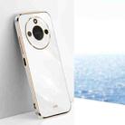 For Honor X60 XINLI Straight 6D Plating Gold Edge TPU Phone Case(White) - 1