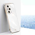 For Honor 300 Pro XINLI Straight 6D Plating Gold Edge TPU Phone Case(White) - 1
