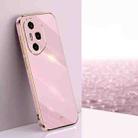 For Honor 300 Pro XINLI Straight 6D Plating Gold Edge TPU Phone Case(Cherry Purple) - 1