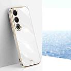 For OnePlus Ace 3V XINLI Straight 6D Plating Gold Edge TPU Phone Case(White) - 1