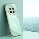 For Realme 12+ XINLI Straight Edge 6D Electroplate TPU Phone Case(Mint Green) - 1