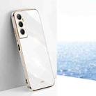 For Realme C65 XINLI Straight 6D Plating Gold Edge TPU Phone Case(White) - 1