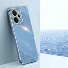 For Realme 14 5G Global XINLI Straight Edge 6D Electroplate TPU Phone Case(Celestial Blue) - 1