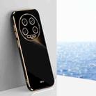 For Xiaomi 14 Ultra 5G XINLI Straight 6D Plating Gold Edge TPU Phone Case(Black) - 1
