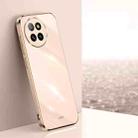 For Xiaomi Civi 4 Pro XINLI Straight 6D Plating Gold Edge TPU Phone Case(Pink) - 1