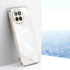 For Xiaomi Civi 4 Pro XINLI Straight Edge 6D Electroplate TPU Phone Case(White) - 1