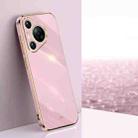 For Huawei Pura 70 Pro / Pura 70 Pro+ XINLI Straight Edge 6D Electroplate TPU Phone Case(Cherry Purple) - 1