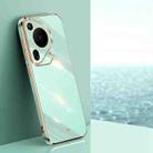 For Huawei Pura 70 Ultra XINLI Straight 6D Plating Gold Edge TPU Phone Case(Mint Green) - 1