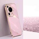 For Huawei Pura 70 Ultra XINLI Straight 6D Plating Gold Edge TPU Phone Case(Cherry Purple) - 1