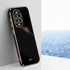 For Huawei Nova 13 Pro XINLI Straight 6D Plating Gold Edge TPU Phone Case(Black) - 1