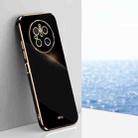 For Huawei Mate 70 XINLI Straight 6D Plating Gold Edge TPU Phone Case(Black) - 1