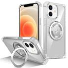 For iPhone 12 Gold Shield CD Pattern MagSafe Magnetic Phone Case with Rotating Stand(Transparent) - 1