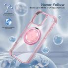 For iPhone 16 Pro Max Gold Shield CD Pattern MagSafe Magnetic Phone Case with Rotating Stand(Transparent Pink) - 3