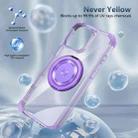 For iPhone 16 Pro Max Gold Shield CD Pattern MagSafe Magnetic Phone Case with Rotating Stand(Transparent Purple) - 3