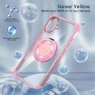 For iPhone 16 Plus Gold Shield CD Pattern MagSafe Magnetic Phone Case with Rotating Stand(Transparent Pink) - 3