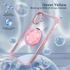 For iPhone 16 Gold Shield CD Pattern MagSafe Magnetic Phone Case with Rotating Stand(Transparent Pink) - 3