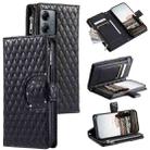 For Motorola Moto G14 Glitter Lattice Zipper Wallet Leather Phone Case(Black) - 1