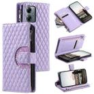 For Motorola Moto G14 Glitter Lattice Zipper Wallet Leather Phone Case(Purple) - 1