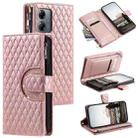 For Motorola Moto G14 Glitter Lattice Zipper Wallet Leather Phone Case(Rose Gold) - 1