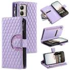 For Motorola Moto G53 5G Glitter Lattice Zipper Wallet Leather Phone Case(Purple) - 1