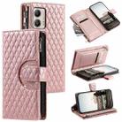 For Motorola Moto G53 5G Glitter Lattice Zipper Wallet Leather Phone Case(Rose Gold) - 1