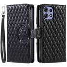 For Motorola Edge 50 Pro Glitter Lattice Zipper Wallet Leather Phone Case(Black) - 3