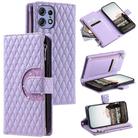 For Motorola Edge 50 Pro Glitter Lattice Zipper Wallet Leather Phone Case(Purple) - 1