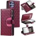 For Motorola Edge 50 Pro Glitter Lattice Zipper Wallet Leather Phone Case(Wine Red) - 1