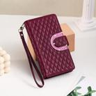 For Motorola Edge 50 Pro Glitter Lattice Zipper Wallet Leather Phone Case(Wine Red) - 2