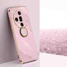 For OPPO Find X7 5G XINLI Straight Edge 6D Electroplate TPU Phone Case with Ring Holder(Cherry Purple) - 1