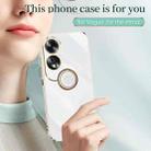 For OPPO A60 4G XINLI Straight 6D Plating Gold Edge TPU Shockproof Case with Ring Holder(Mint Green) - 3