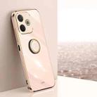 For OPPO A5 Pro 5G Global XINLI Straight Edge 6D Electroplate TPU Phone Case with Ring Holder(Pink) - 1