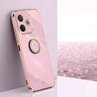 For OPPO A5 Pro 5G Global XINLI Straight Edge 6D Electroplate TPU Phone Case with Ring Holder(Cherry Purple) - 1