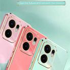 For OPPO Reno13 F 5G Global XINLI Straight Edge 6D Electroplate TPU Phone Case with Ring Holder(Cherry Purple) - 3