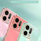 For OPPO Reno14 5G Global XINLI Straight Edge 6D Electroplate TPU Phone Case with Ring Holder(Pink) - 3