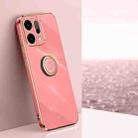 For OPPO Reno14 5G Global XINLI Straight Edge 6D Electroplate TPU Phone Case with Ring Holder(Hawthorn Red) - 1