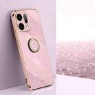 For OPPO Reno14 5G Global XINLI Straight Edge 6D Electroplate TPU Phone Case with Ring Holder(Cherry Purple) - 1