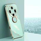For OPPO Find X8 Ultra XINLI Straight Edge 6D Electroplate TPU Phone Case with Ring Holder(Mint Green) - 1