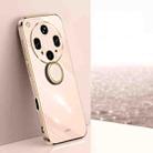 For OPPO Find X8 Ultra XINLI Straight Edge 6D Electroplate TPU Phone Case with Ring Holder(Pink) - 1