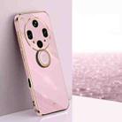 For OPPO Find X8 Ultra XINLI Straight Edge 6D Electroplate TPU Phone Case with Ring Holder(Cherry Purple) - 1