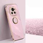 For Honor Magic6 5G XINLI Straight Edge 6D Electroplate TPU Phone Case with Ring Holder(Cherry Purple) - 1