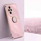 For Honor 200 XINLI Straight 6D Plating Gold Edge TPU Shockproof Case with Ring Holder(Cherry Purple) - 1